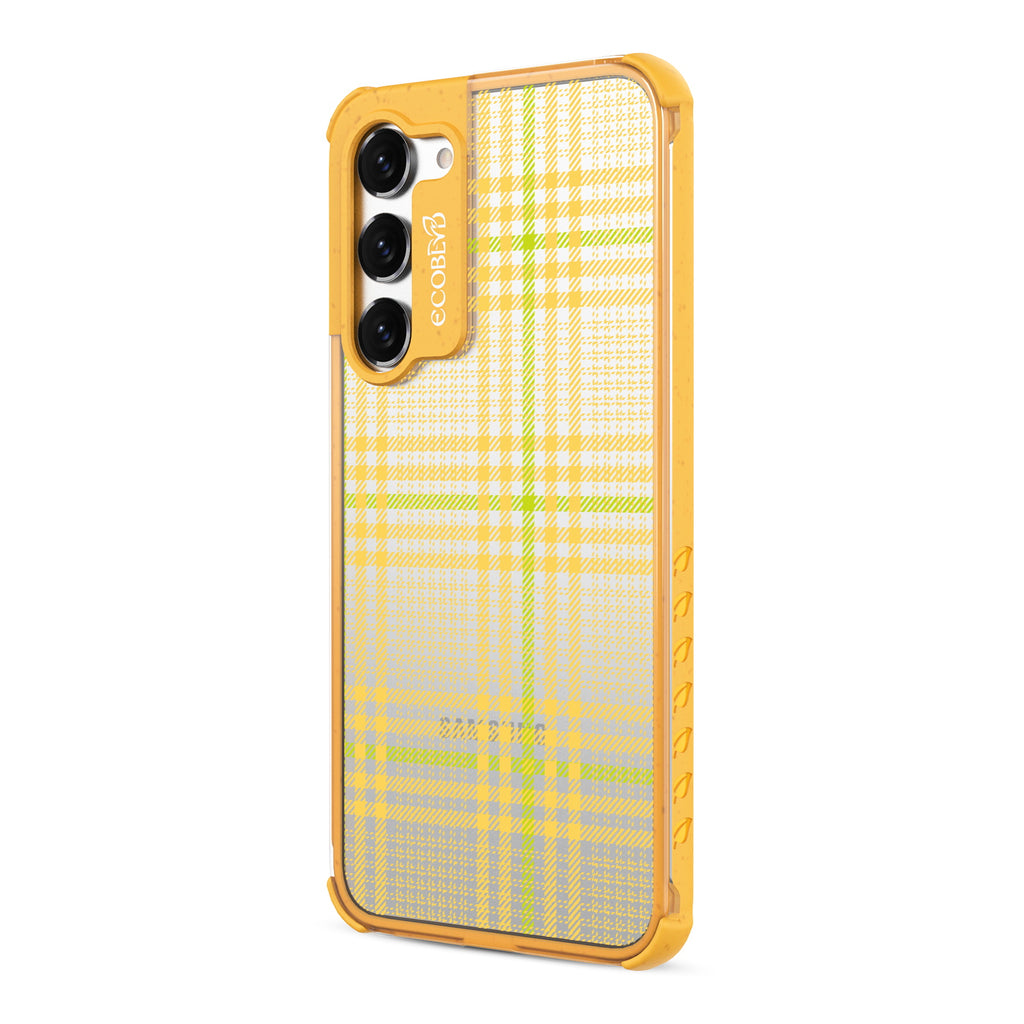 As If - Right-side View Of Yellow & Clear Eco-Friendly Galaxy S23 Plus Case