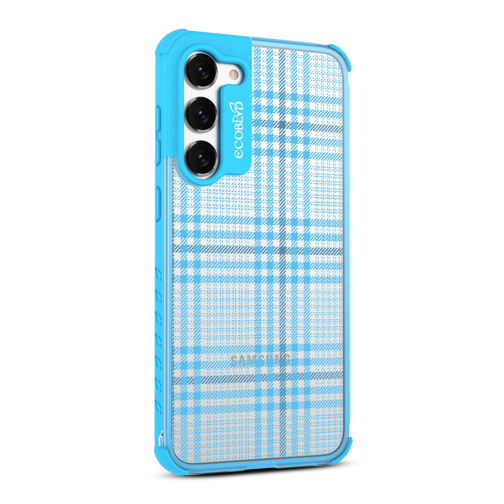 As If - Left-side View Of Blue & Clear Eco-Friendly Galaxy S23 Case