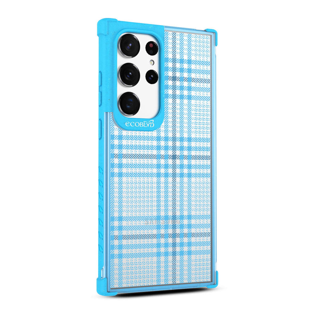 As If - Left-side View Of Blue & Clear Eco-Friendly Galaxy S23 Ultra Case