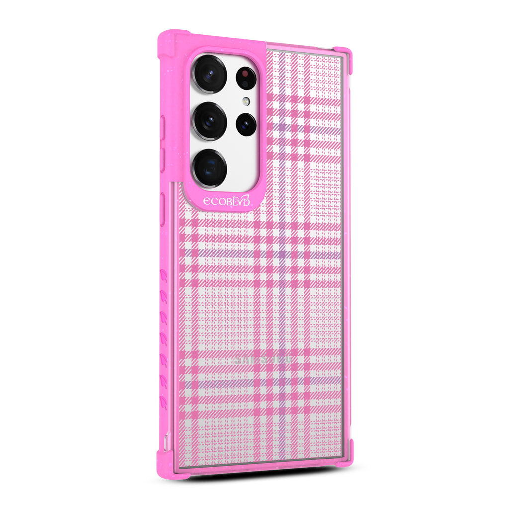 As If - Left-side View Of Pink & Clear Eco-Friendly Galaxy S23 Ultra Case