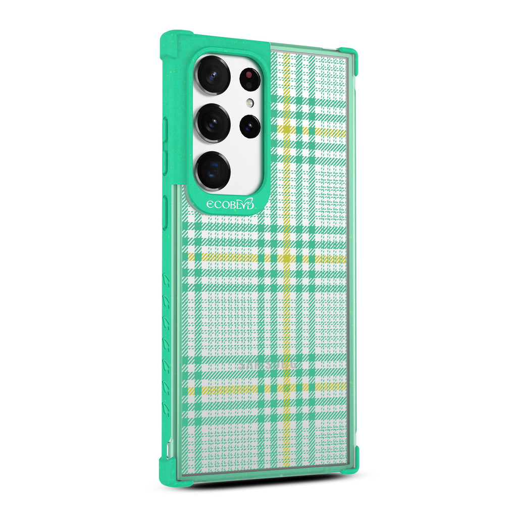 As If - Left-side View Of Green & Clear Eco-Friendly Galaxy S23 Ultra Case