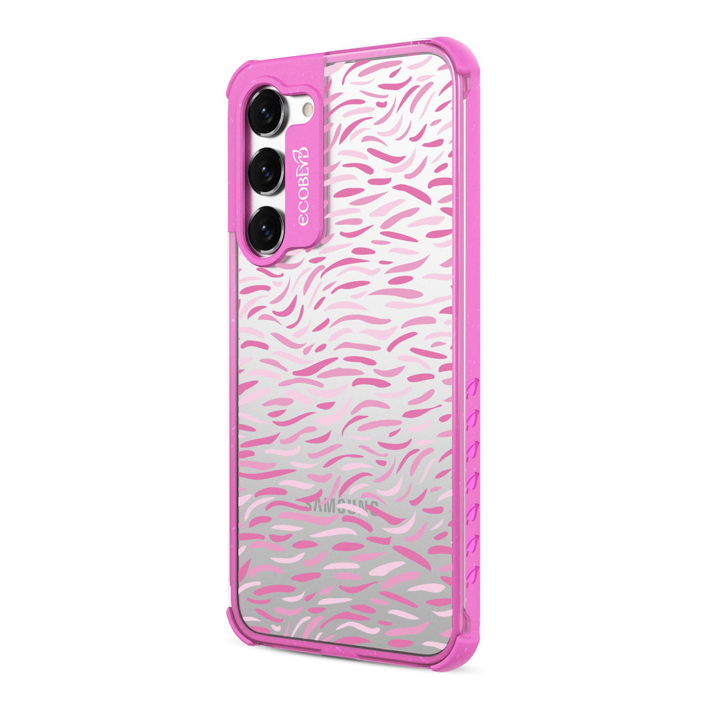 Brush Stroke  - Right-side View Of Pink & Clear Eco-Friendly Galaxy S23 Case