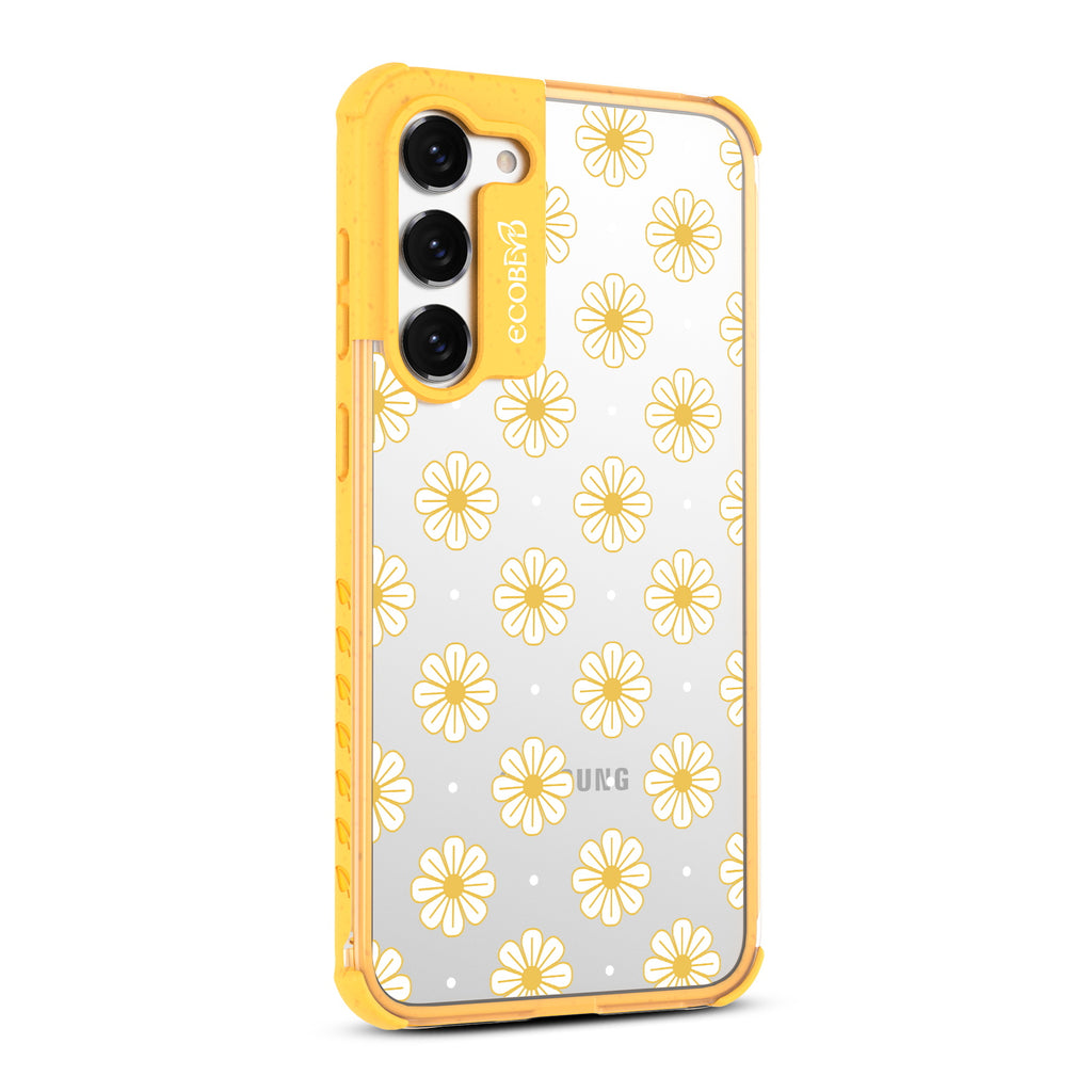 Daisy - Left-side View Of Yellow & Clear Eco-Friendly Galaxy S23 Plus Case