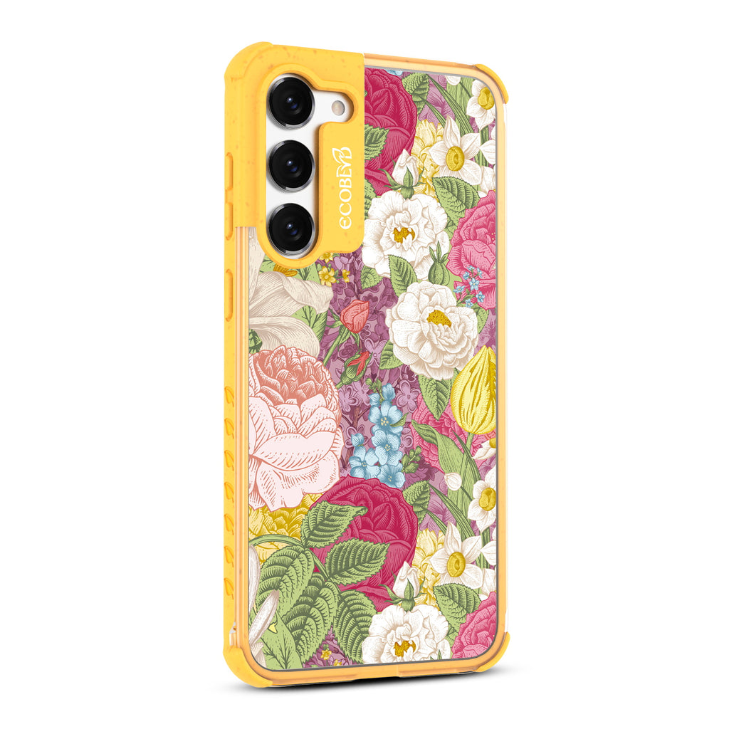 In Bloom - Left-side View Of Yellow & Clear Eco-Friendly Galaxy S23 Plus Case