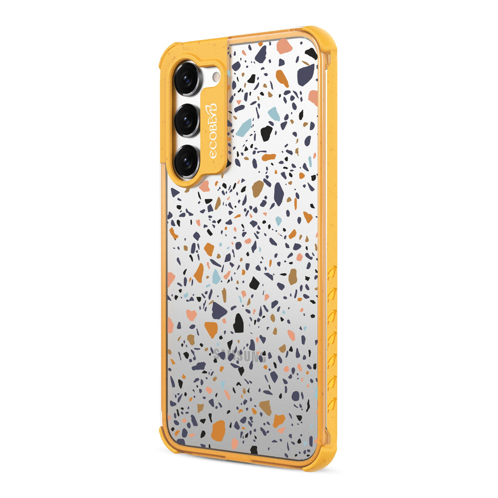 Terrazo - Right-side View Of Yellow & Clear Eco-Friendly Galaxy S23 Case