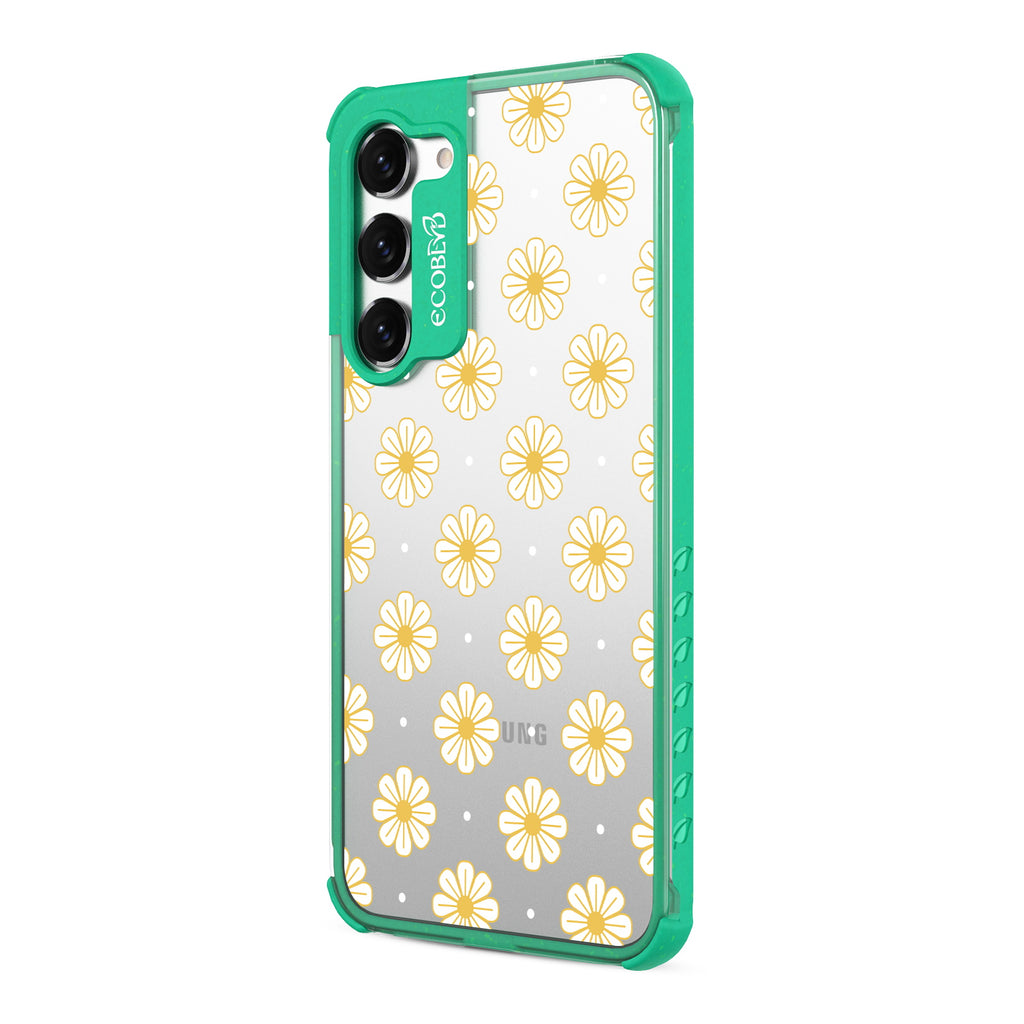 Daisy - Right-side View Of Green & Clear Eco-Friendly Galaxy S23 Case