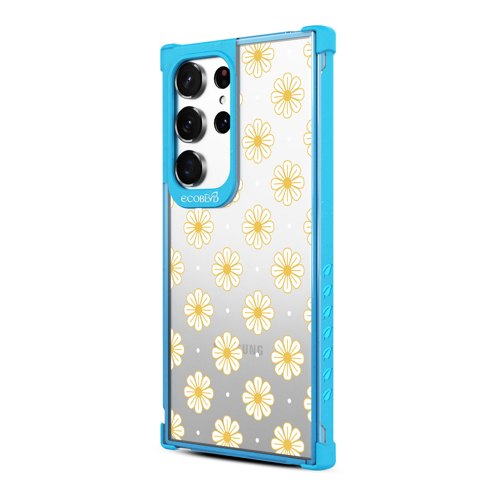 Daisy - Right-side View Of Blue & Clear Eco-Friendly Galaxy S23 Ultra Case