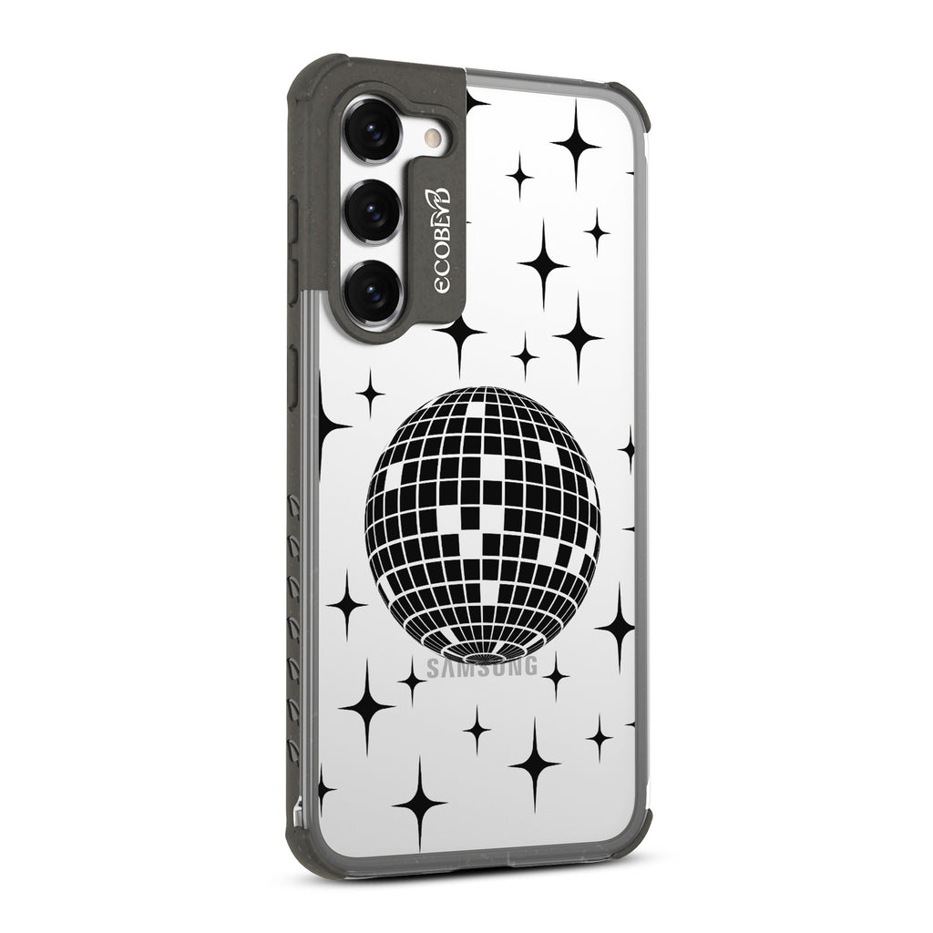Disco With The Flow - Left-side View Of Black & Clear Eco-Friendly Galaxy S23 Case
