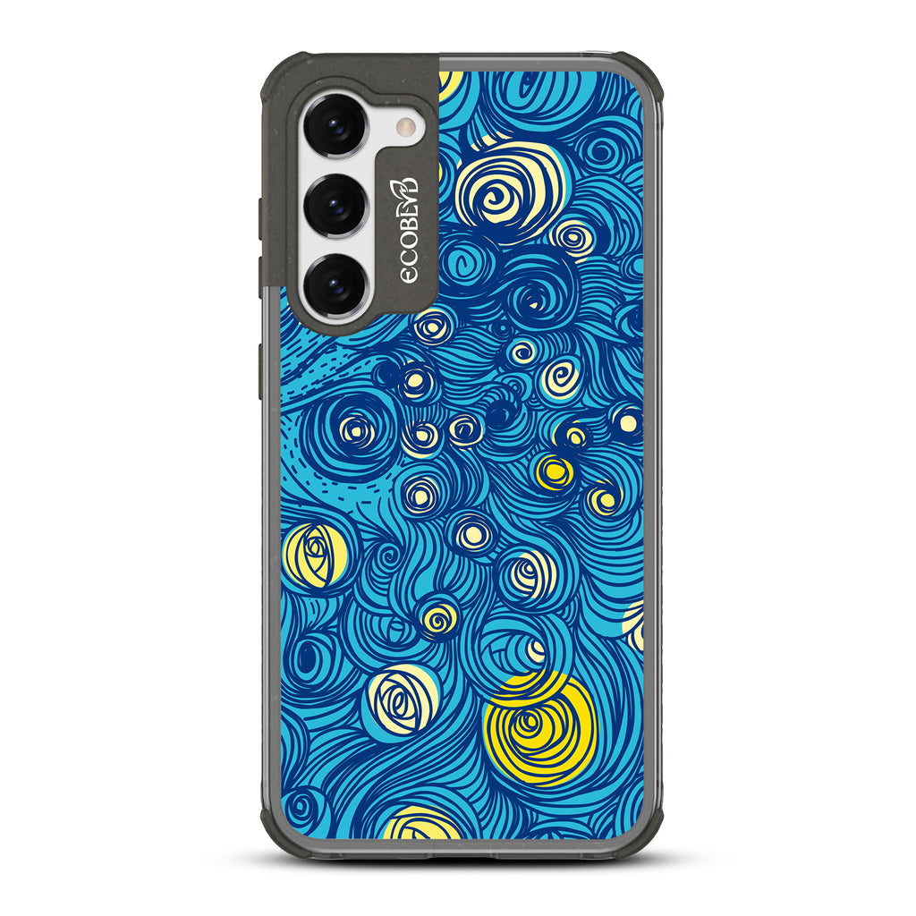 Let It Gogh - Black Eco-Friendly Galaxy S23 Case With Van Gogh Starry Night-Inspired Art On A Clear Back