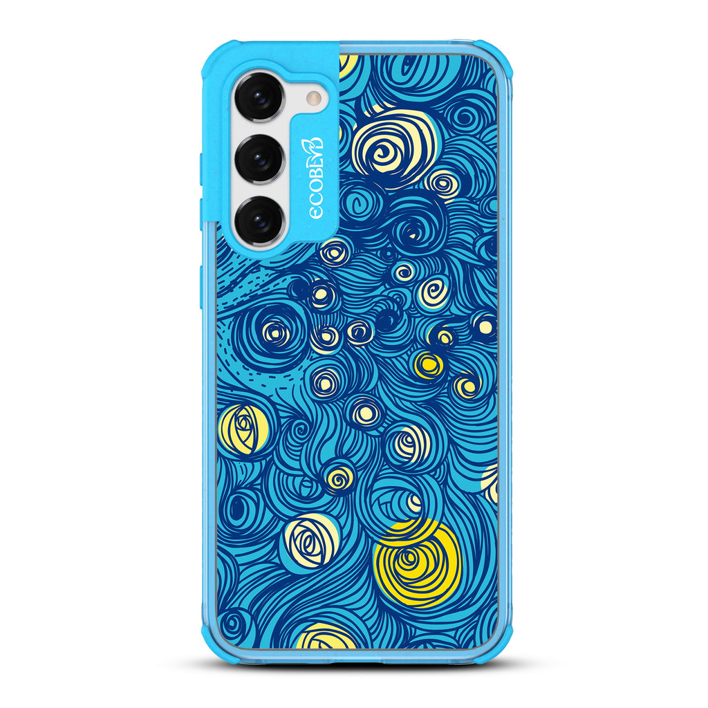 Let It Gogh - Blue Eco-Friendly Galaxy S23 Case With Van Gogh Starry Night-Inspired Art On A Clear Back