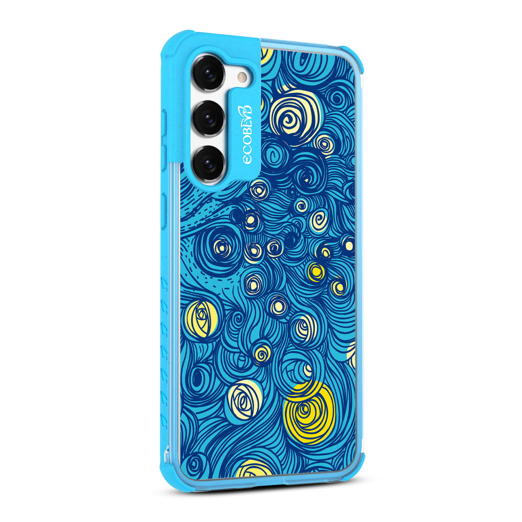 Let It Gogh - Left-side View Of Blue & Clear Eco-Friendly Galaxy S23 Case