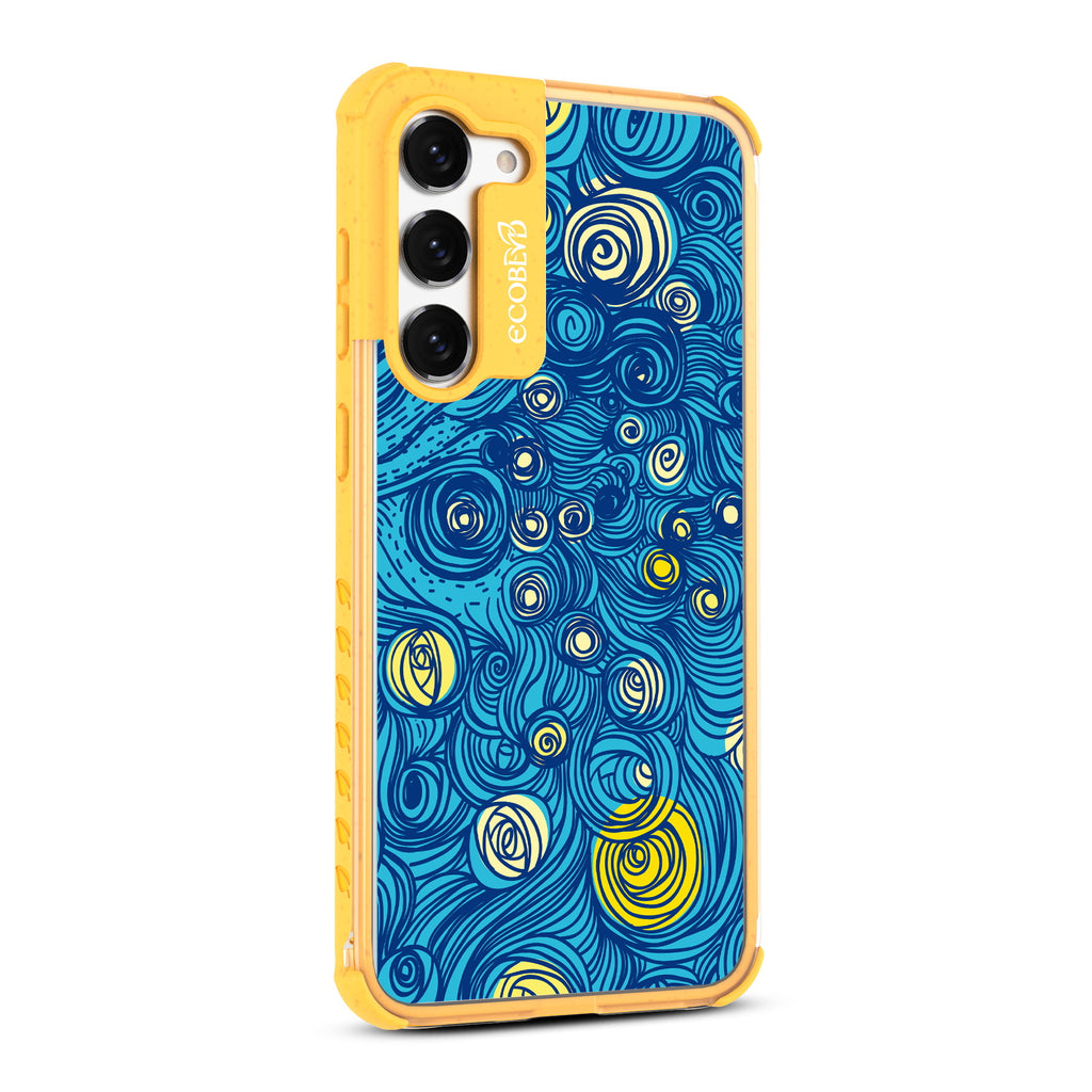Let It Gogh - Left-side View Of Yellow & Clear Eco-Friendly Galaxy S23 Plus Case
