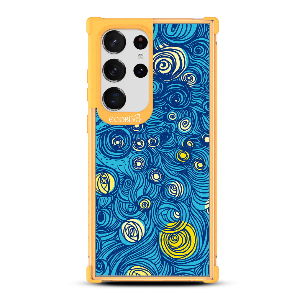  Let It Gogh - Yellow Eco-Friendly Galaxy S23 Ultra Case With Van Gogh Starry Night-Inspired Art On A Clear Back
