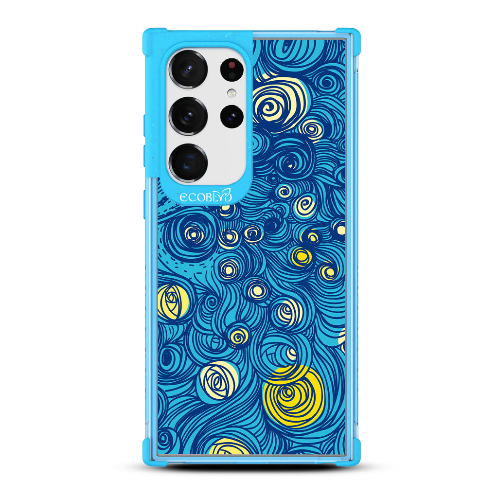 Let It Gogh - Blue Eco-Friendly Galaxy S23 Ultra Case With Van Gogh Starry Night-Inspired Art On A Clear Back