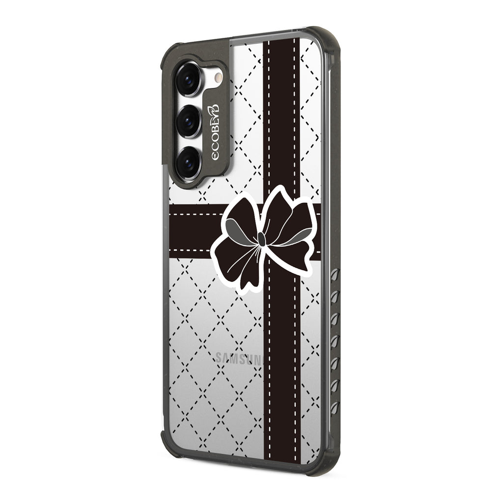 All Wrapped Up - Right-side View Of Black & Clear Eco-Friendly Galaxy S23 Case