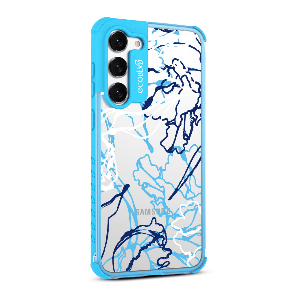 Outside the Lines - Left-side View Of Blue & Clear Eco-Friendly Galaxy S23 Case