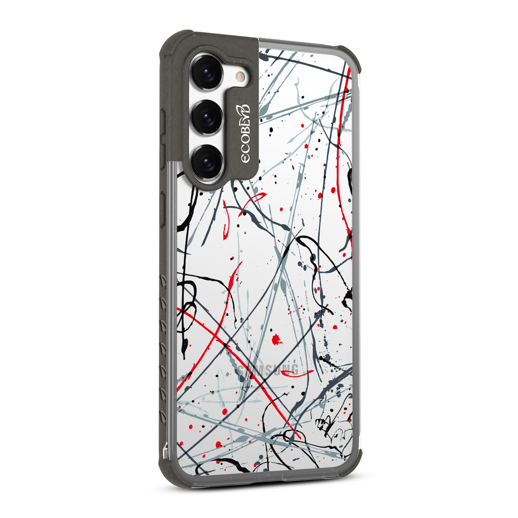 Stroke Of Genius - Left-side View Of Black & Clear Eco-Friendly Galaxy S23 Case