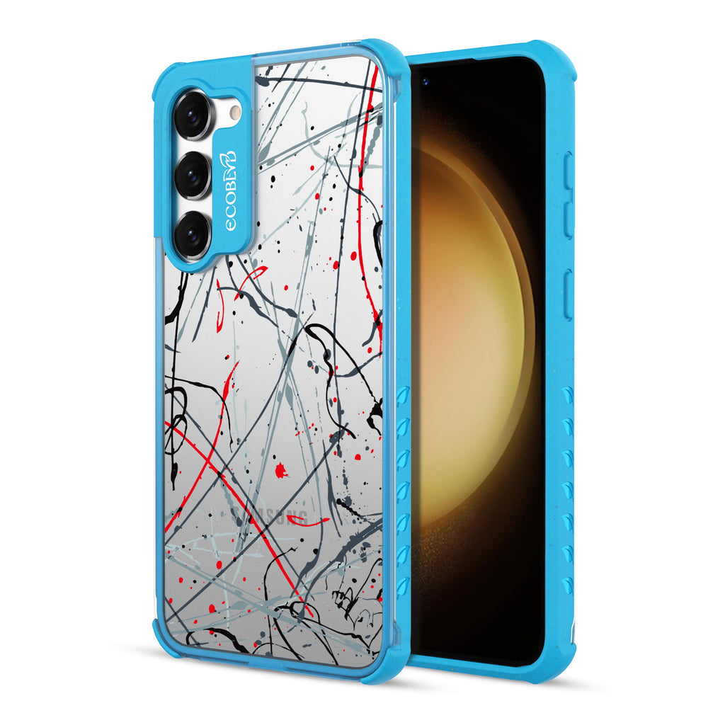 Stargazing - Back View Of Blue & Clear Eco-Friendly Galaxy S23 Case & A Front View Of The Screen