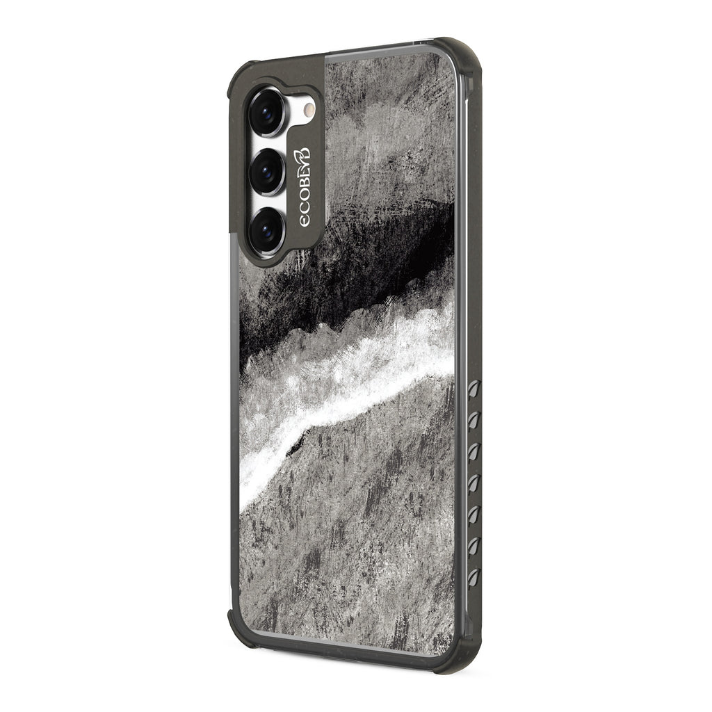 Smooth Transition - Right-side View Of Black & Clear Eco-Friendly Galaxy S23 Case