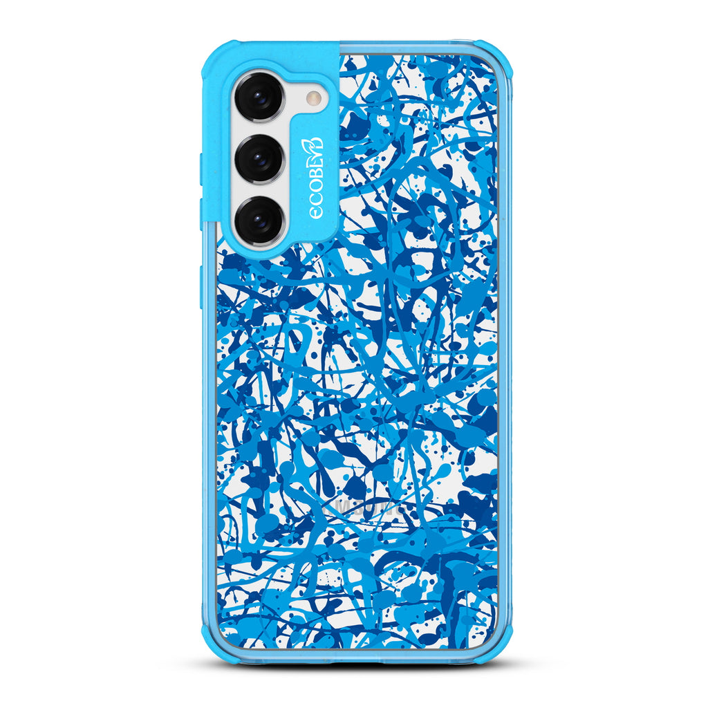 Visionary - Blue Eco-Friendly Galaxy S23 Case With An Abstract Pollock-Style Painting On A Clear Back