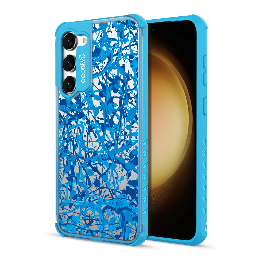 Visionary - Back View Of Blue & Clear Eco-Friendly Galaxy S23 Case & A Front View Of The Screen