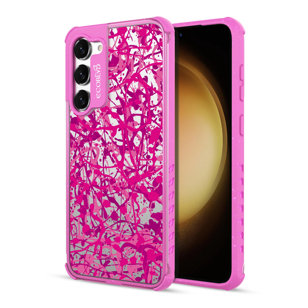 Visionary - Back View Of Pink & Clear Eco-Friendly Galaxy S23 Case & A Front View Of The Screen
