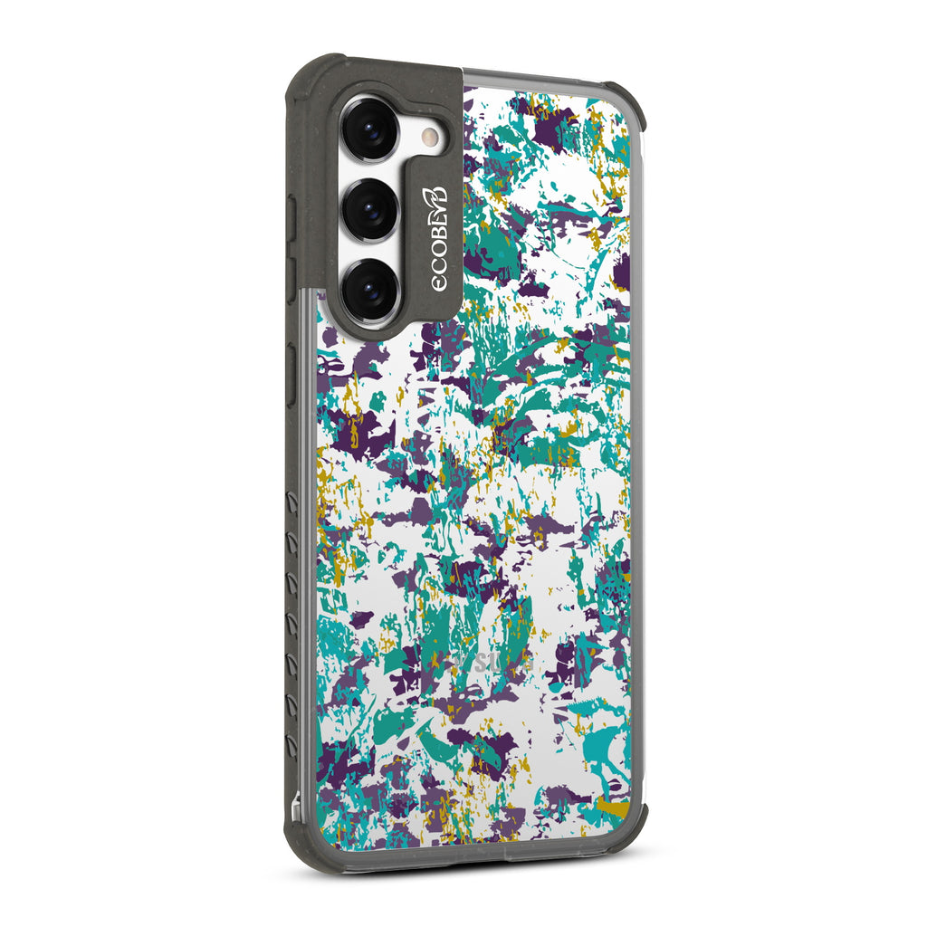 Paint The Town - Left-side View Of Black & Clear Eco-Friendly Galaxy S23 Case