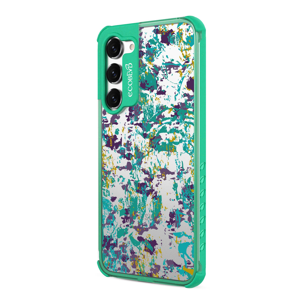 Paint The Town - Right-side View Of Green & Clear Eco-Friendly Galaxy S23 Case