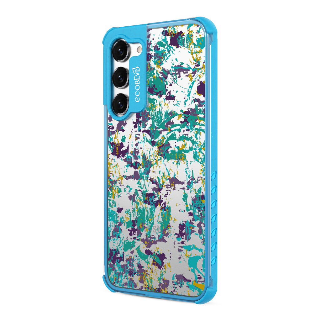 Paint The Town - Right-side View Of Blue & Clear Eco-Friendly Galaxy S23 Case