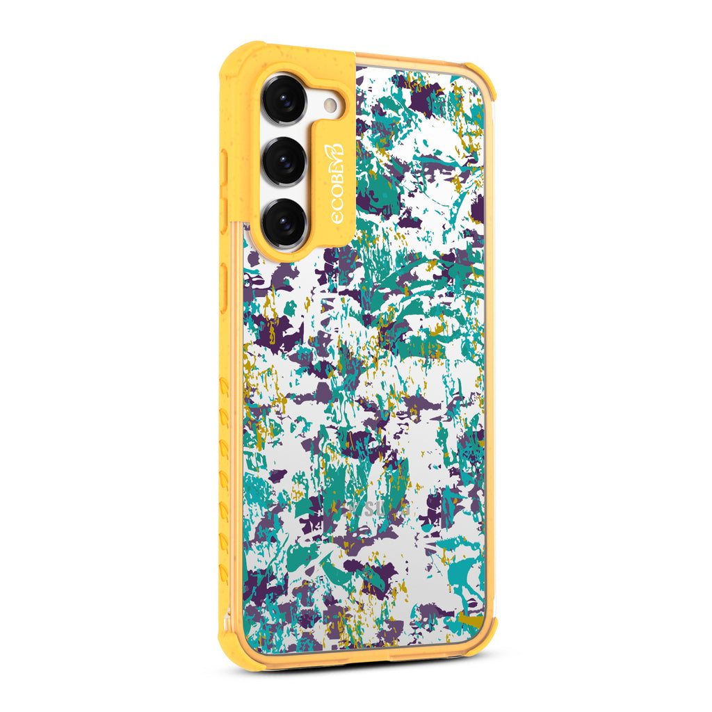 Paint The Town - Left-side View Of Yellow & Clear Eco-Friendly Galaxy S23 Case