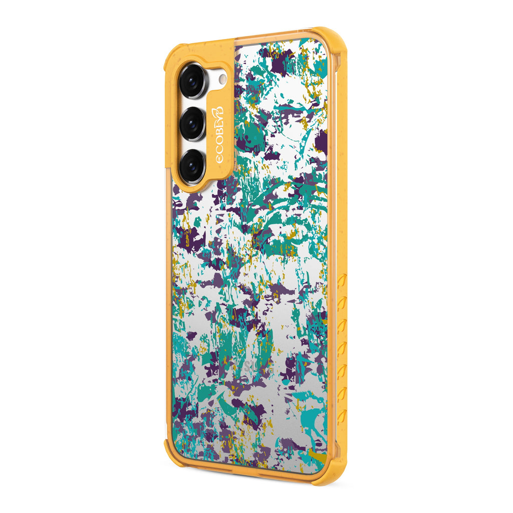 Paint The Town - Right-side View Of Yellow & Clear Eco-Friendly Galaxy S23 Case