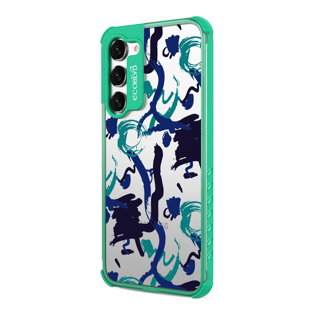 Out Of The Blue - Right-side View Of Green & Clear Eco-Friendly Galaxy S23 Case