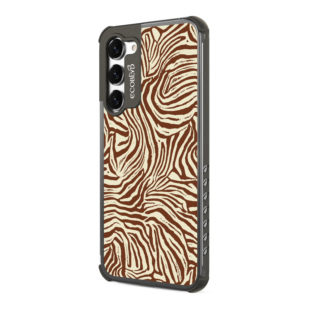 Wear Your Stripes - Right-side View Of Black & Clear Eco-Friendly Galaxy S23 Plus Case