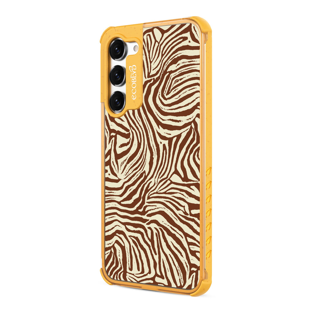 Wear Your Stripes - Right-side View Of Yellow & Clear Eco-Friendly Galaxy S23 Plus Case