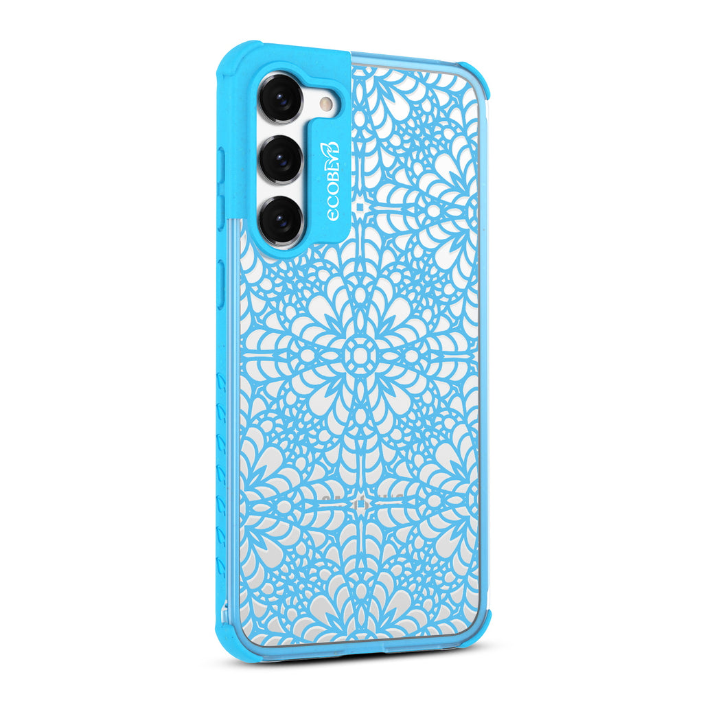 A Lil' Dainty  - Left-side View Of Blue & Clear Eco-Friendly Galaxy S23 Case