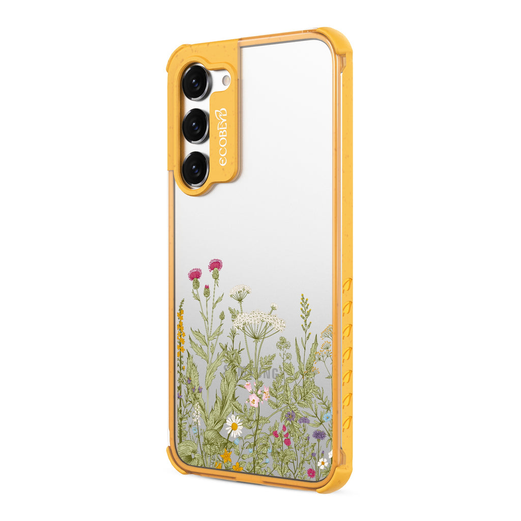 Take Root - Right-side View Of Yellow & Clear Eco-Friendly Galaxy S23 Case