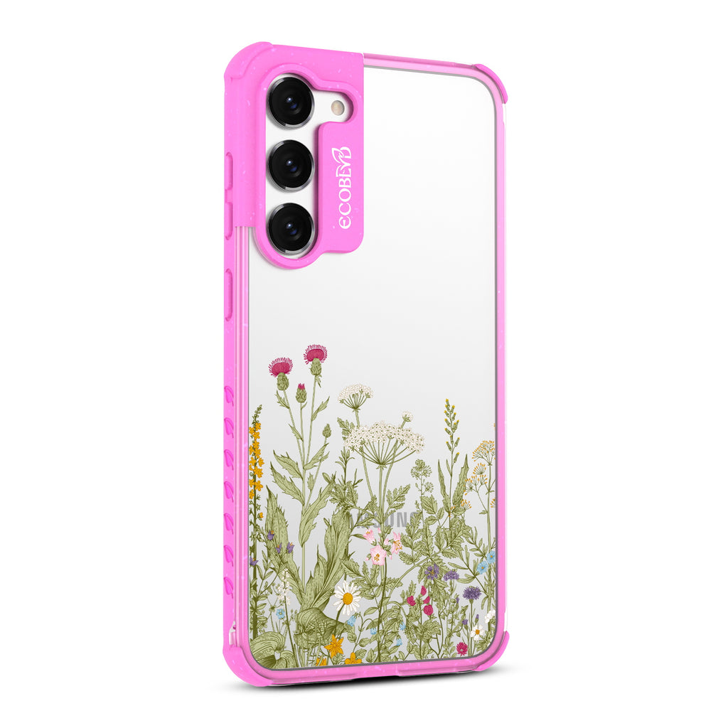 Take Root - Left-side View Of Pink & Clear Eco-Friendly Galaxy S23 Plus Case
