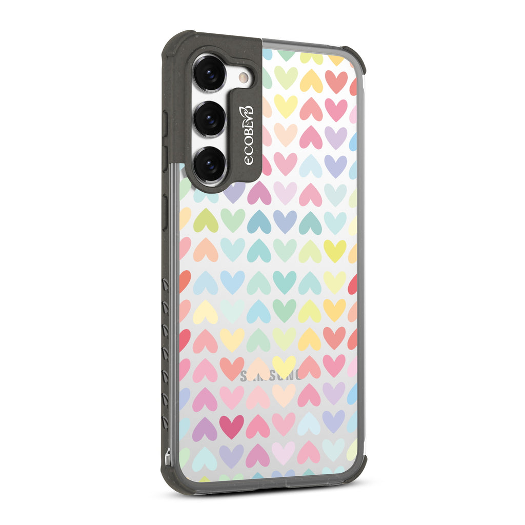 Love Is Love - Left-side View Of Black & Clear Eco-Friendly Galaxy S23 Case