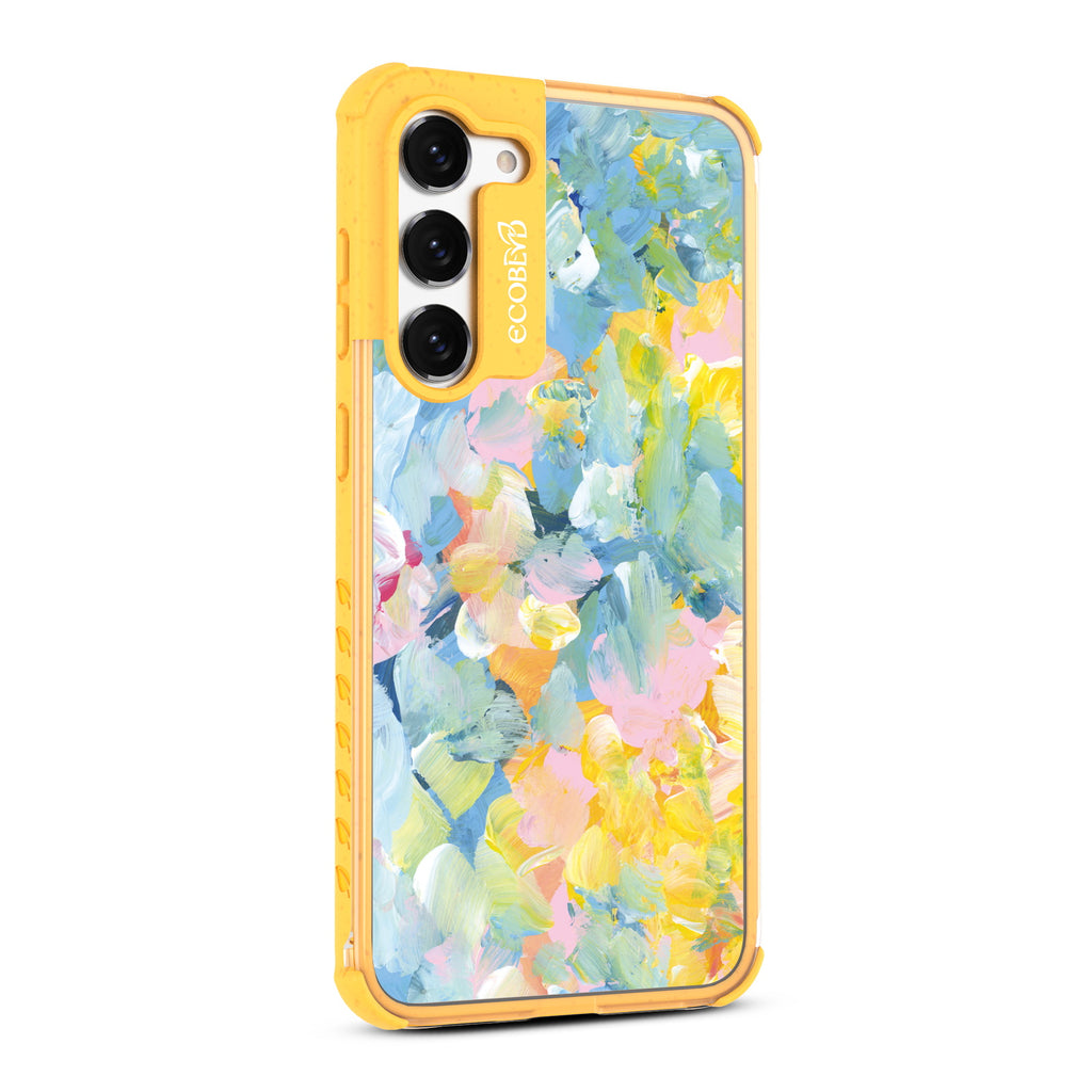 Spring Feeling  - Left-side View Of Yellow & Clear Eco-Friendly Galaxy S23 Plus Case
