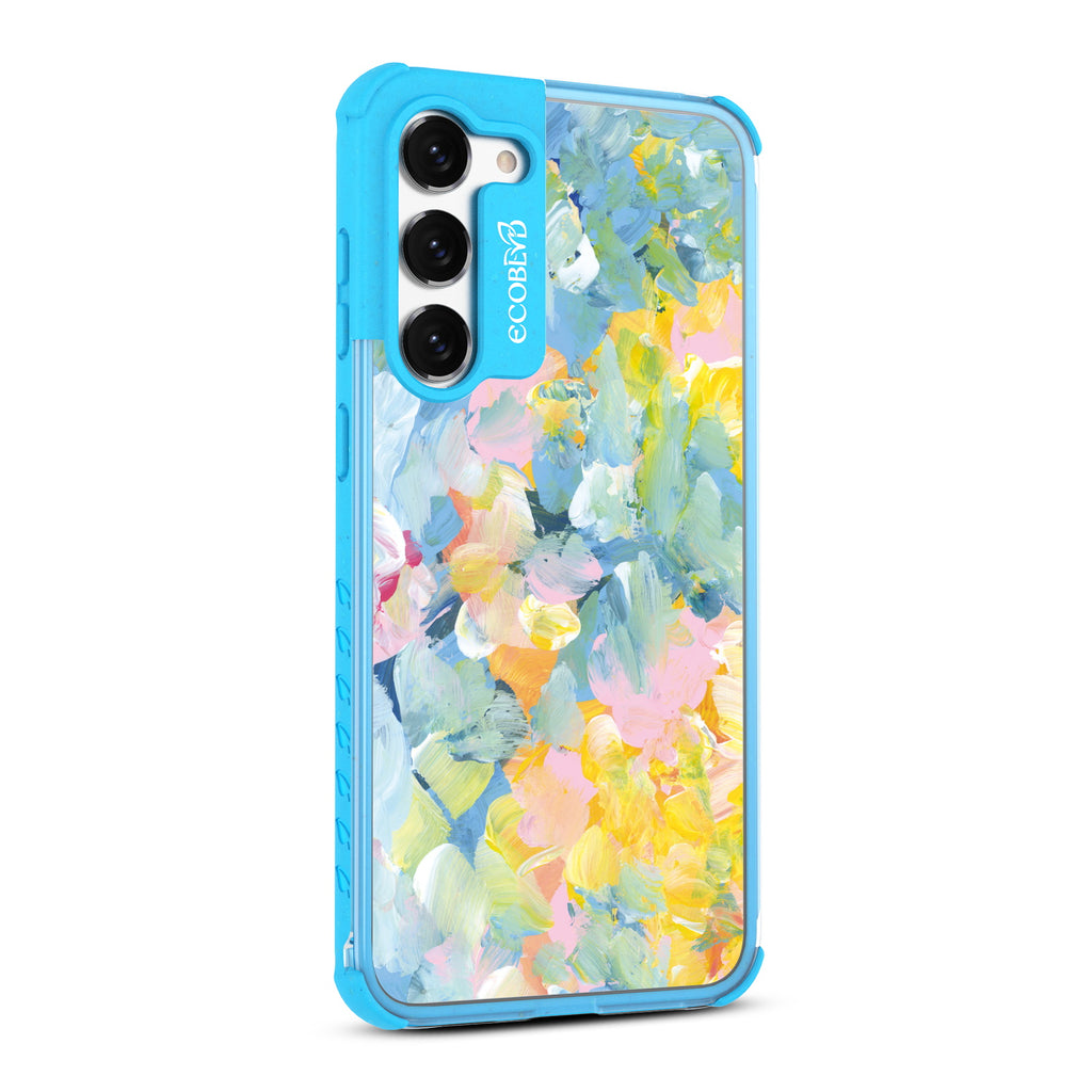 Spring Feeling  - Left-side View Of Blue & Clear Eco-Friendly Galaxy S23 Case