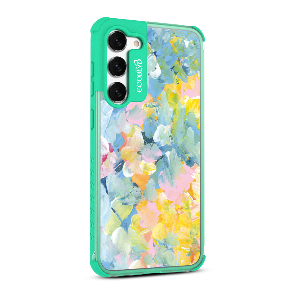 Spring Feeling  - Left-side View Of Green & Clear Eco-Friendly Galaxy S23 Plus Case