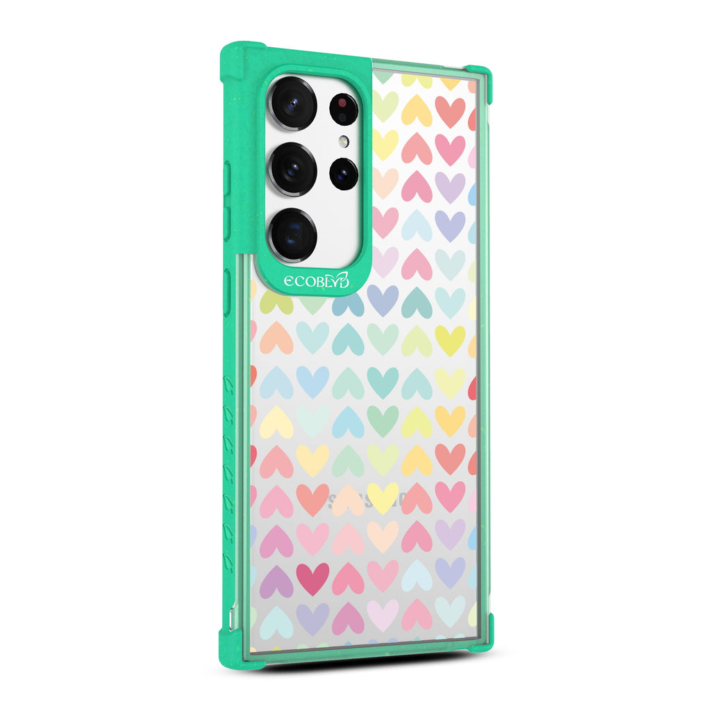 Love Is Love - Left-side View Of Green & Clear Eco-Friendly Galaxy S23 Ultra Case