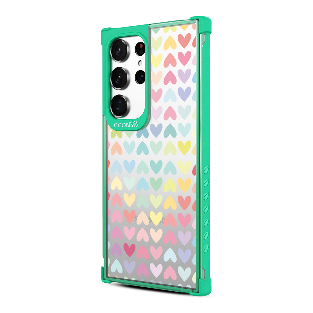Love Is Love - Right-side View Of Green & Clear Eco-Friendly Galaxy S23 Ultra Case