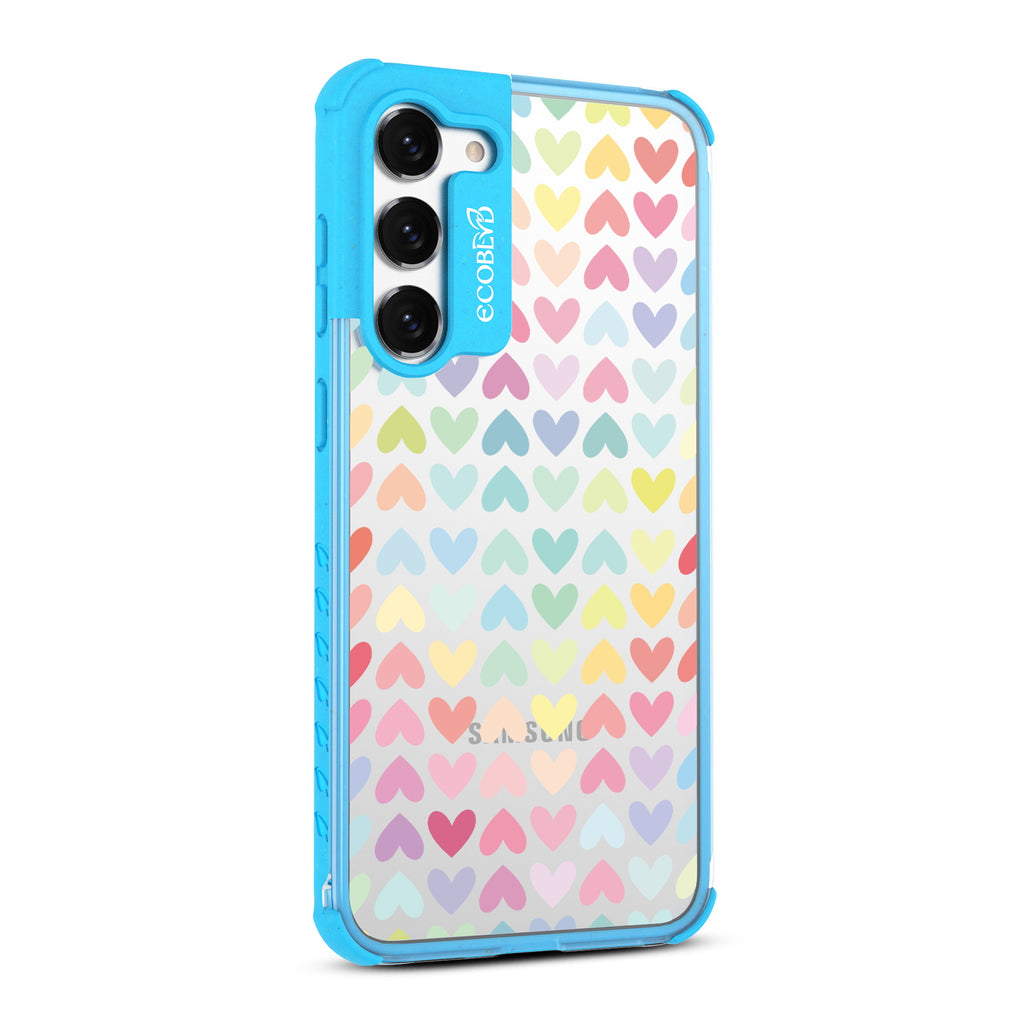 Love Is Love - Left-side View Of Blue & Clear Eco-Friendly Galaxy S23 Case