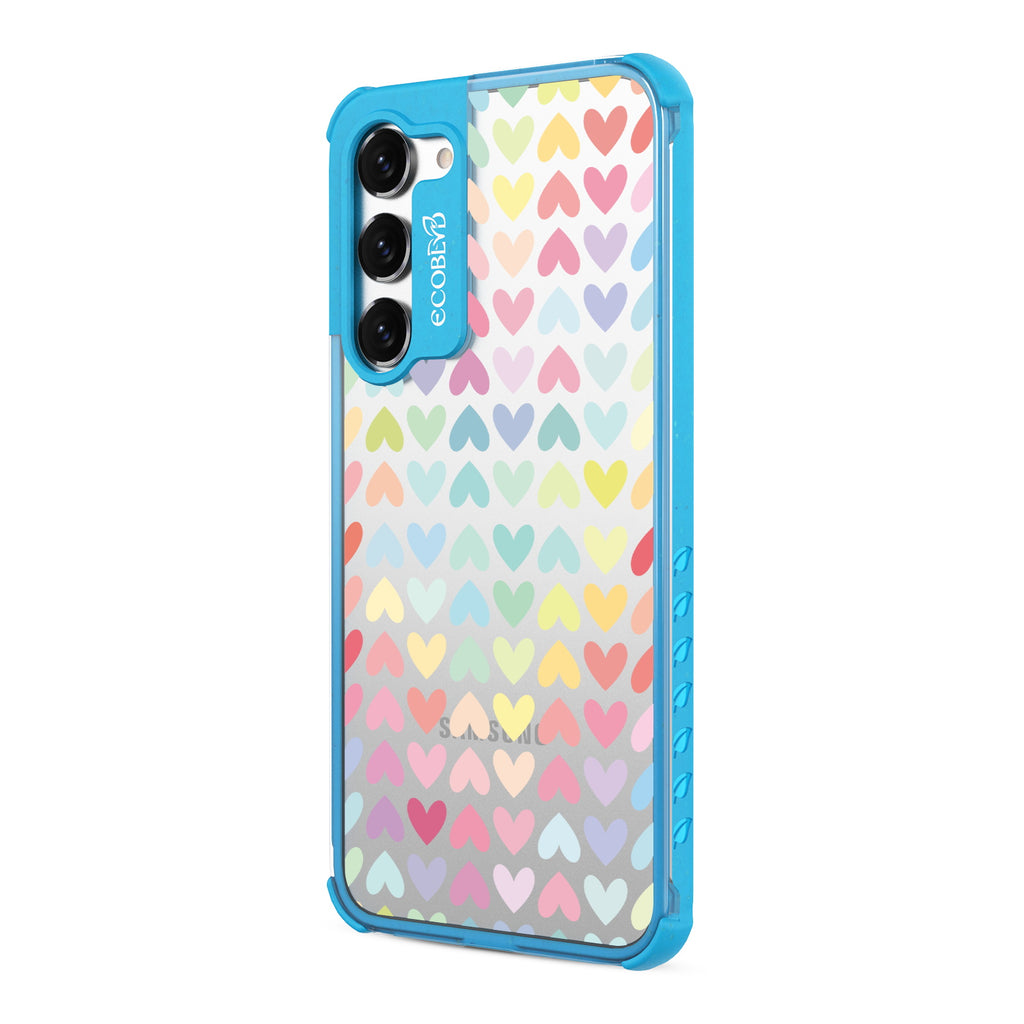 Love Is Love - Right-side View Of Blue & Clear Eco-Friendly Galaxy S23 Case