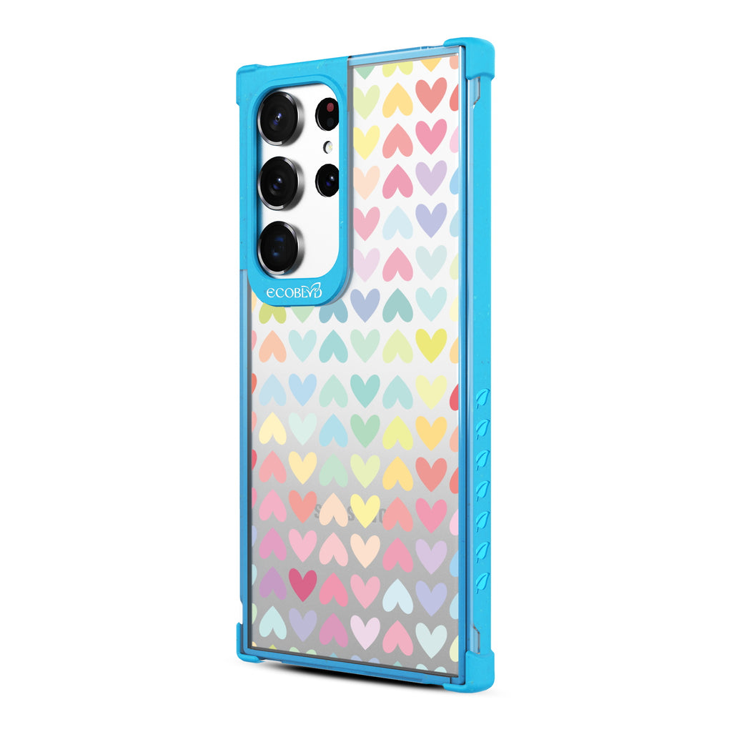 Love Is Love - Right-side View Of Blue & Clear Eco-Friendly Galaxy S23 Ultra Case
