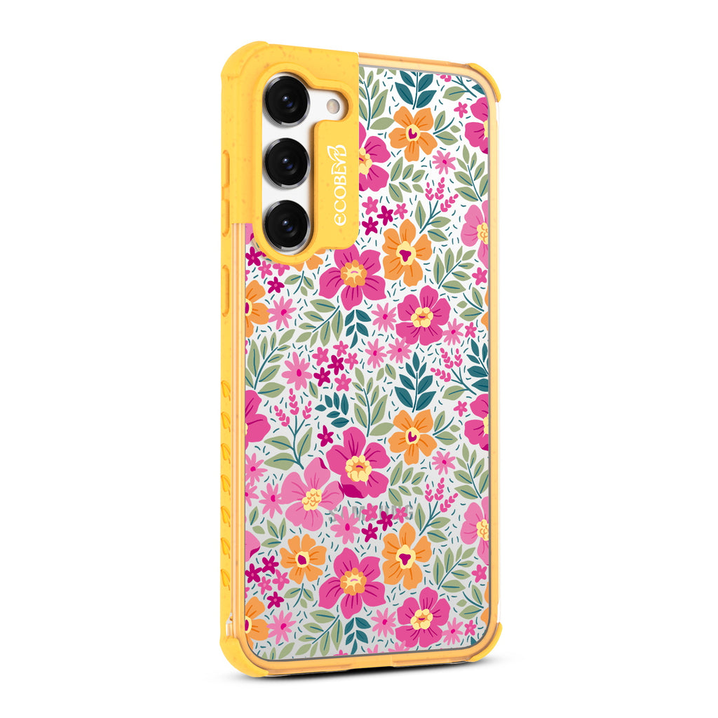 Wallflowers - Left-side View Of Yellow & Clear Eco-Friendly Galaxy S23 Case