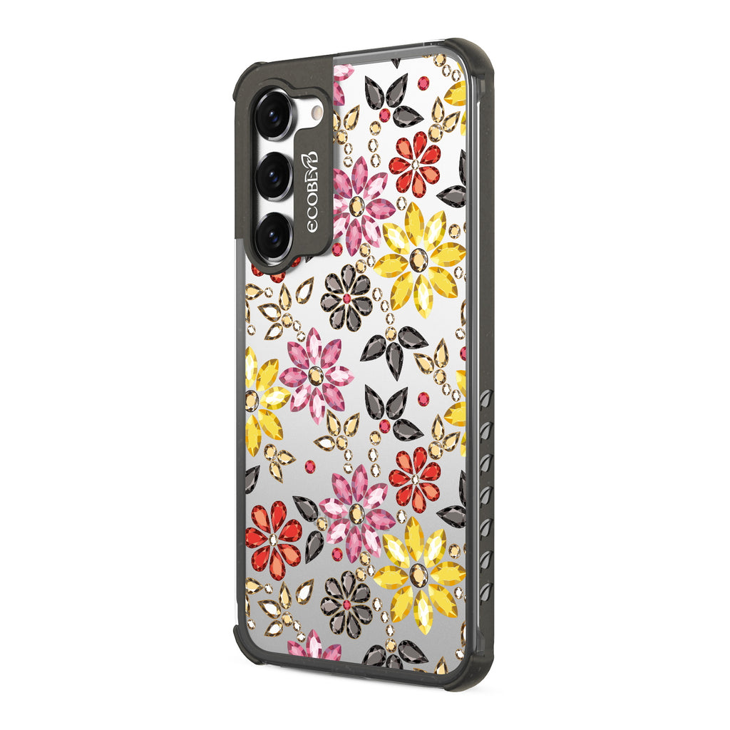 Bejeweled  - Right-side View Of Black & Clear Eco-Friendly Galaxy S23 Case