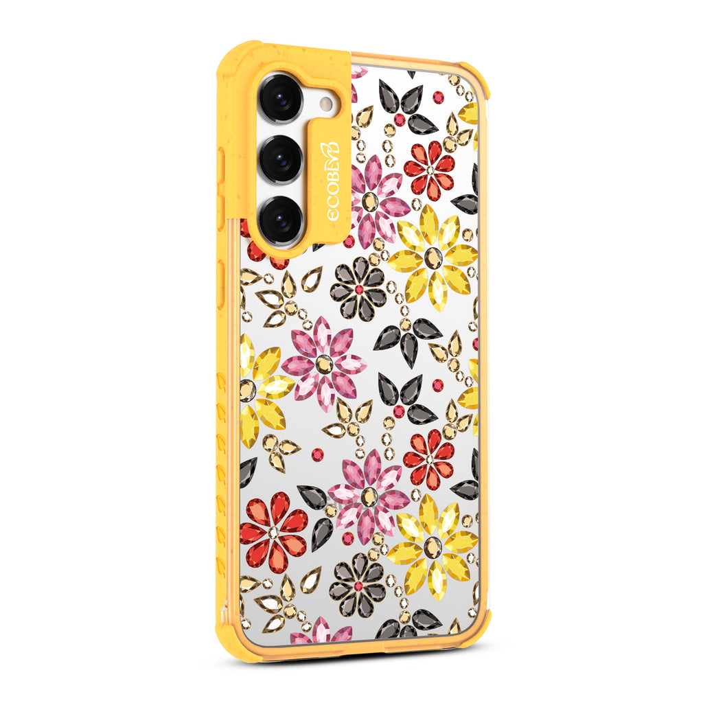 Bejeweled  - Left-side View Of Yellow & Clear Eco-Friendly Galaxy S23 Case
