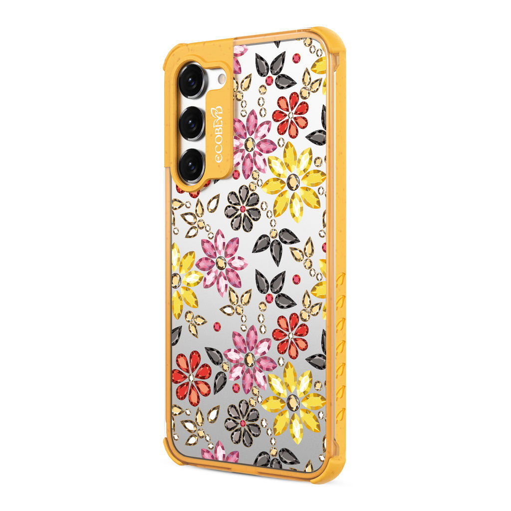 Bejeweled  - Right-side View Of Yellow & Clear Eco-Friendly Galaxy S23 Case